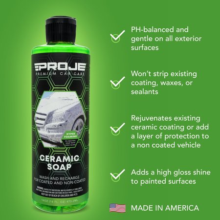 PROJE PREMIUM CAR CARE Ceramic Soap 16oz - Rejuvenates Ceramic Coatings 50011